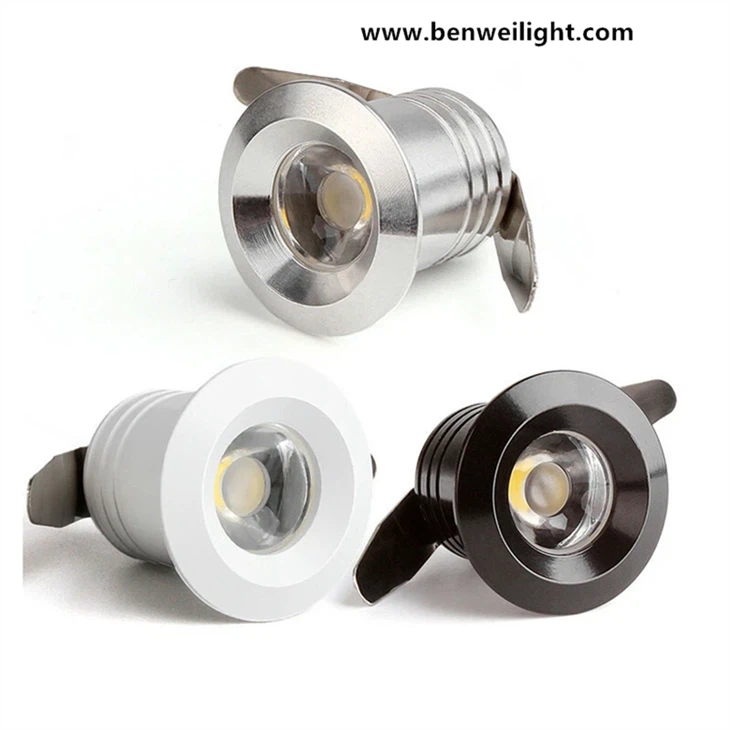 1W 3W LED χωνευτό ντουλάπι μίνι προβολέας DC12V από αλουμίνιο βιομηχανικό downlight