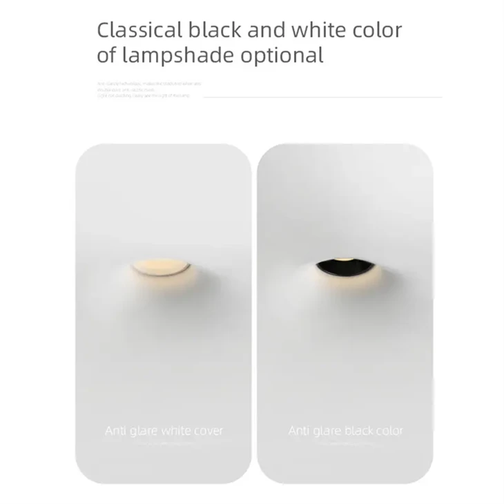 Hotel Bathroom Ceiling Spot Fittings Set Anti Glare COB Lighting Round Square LED Recessed Plaster Gypsum Downlight